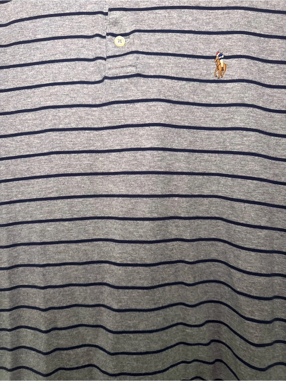 Polo by Ralph Lauren Grey Polo with Navy Stripes